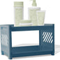 Bathroom Counter Organizer 2 Tier Kitchen Countertop Organizer Spice Rack Storage Shelf,Plastic Tabletop Perfume Cosmetic Holder Vanity Tray for Bedroom,Dressing Table,Office Supplies (Blue)