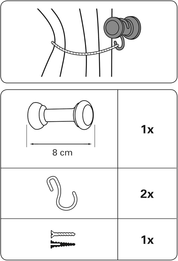 Gardinia Plastic Scarf Holder with Hooks 8 cm White ABS