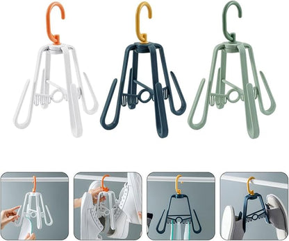 VOSAREA Windproof Hanging Shoe Organizer Hooks 3pcs Set Nordic Color Balcony Shoe Drying Rack 4 Hooks for Home and Insole Clip