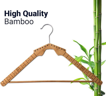 Guitar Neck Bamboo Clothes Hangers (Pack of 5) Gift for Guitarist or Musician