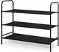 MAX Houser 3 Tier Free Standing Shoe Rack, Metal Shoe Storage Shelf for 9-12 Pairs, Easy to Assemble, Entryway, Bedroom, Black
