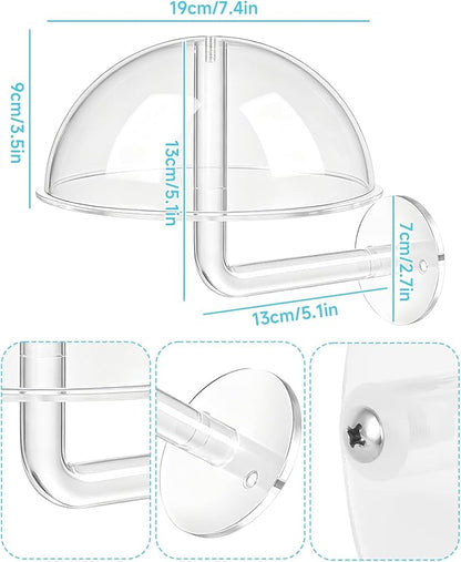 BestYiJo Acrylic Hat Stand Wall Mount, Clear Hat Display Holder Rack for Baseball Caps Wigs, Space Saving Hat Organizer for Bedroom Store Closet