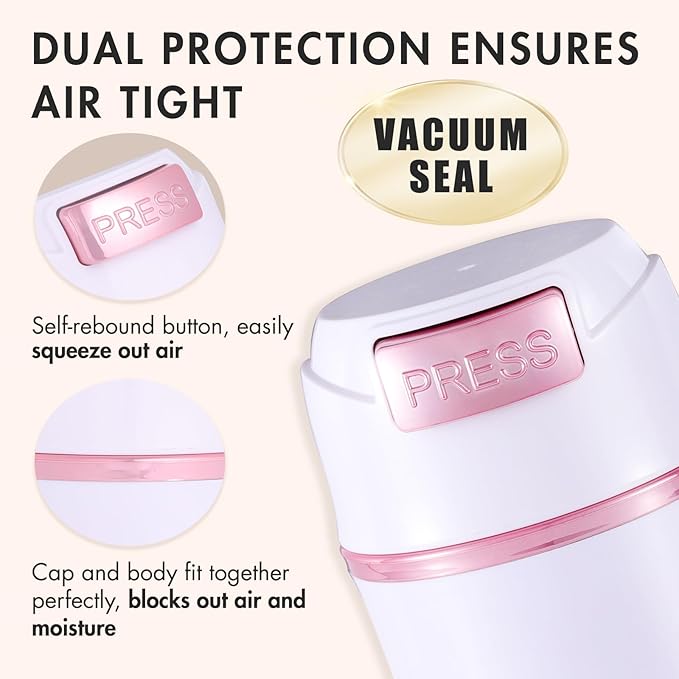 Eyelash Glue Storage Container Tank - Adhesive Jar Stand Makeup Case Cosmetic Storage Tank - White with Pink