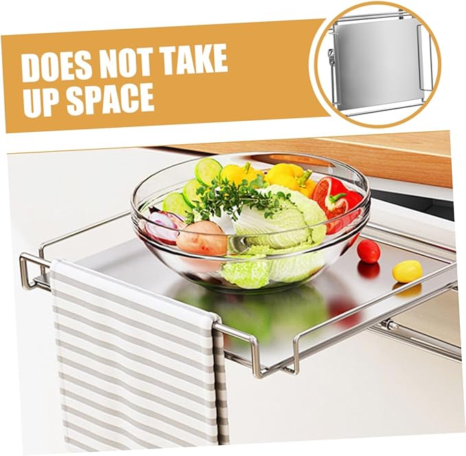 STOBAZA Stainless Steel Kitchen Shelves Storage Cabinet Door Organizer Pantry Spice Rack