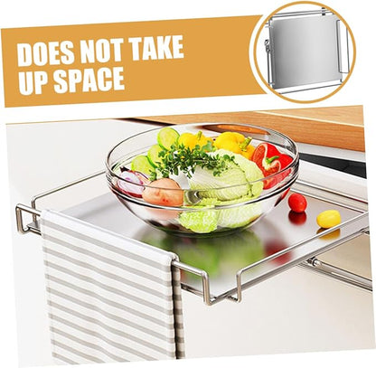 STOBAZA Stainless Steel Kitchen Shelves Storage Cabinet Door Organizer Pantry Spice Rack
