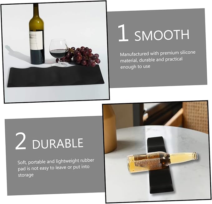 2pcs Silicone Wine Rack Folding Wine Bottle Holder Soda Can Organizer Home Supplies Black