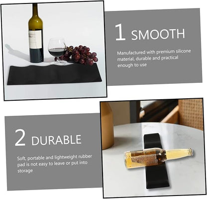 2pcs Silicone Wine Rack Folding Wine Bottle Holder Soda Can Organizer Home Supplies Black