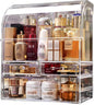 MOOCHI Clear Professional Large Cosmetic Makeup Organizer Bathroom Storage Display Case with Drawers