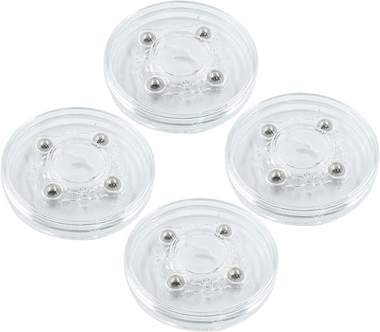 4 Pcs Mini Acrylic Lazy Susan Turntable,63mm/2.48 Inch Dia Ball Bearing Rotating Tray,Round Swivel Plate for Kitchen Pantry Cabinet Desk Decorating (2.48 Inch, Clear)