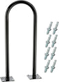 (1 Loop -2 Bike Capacity) Yariwiz Ground Bike Rack U Shaped Flange Mount Commercial Bike Rack for Outdoor, Stores, Parks and Schools, Steel Construction, Black Powder Coat Finish