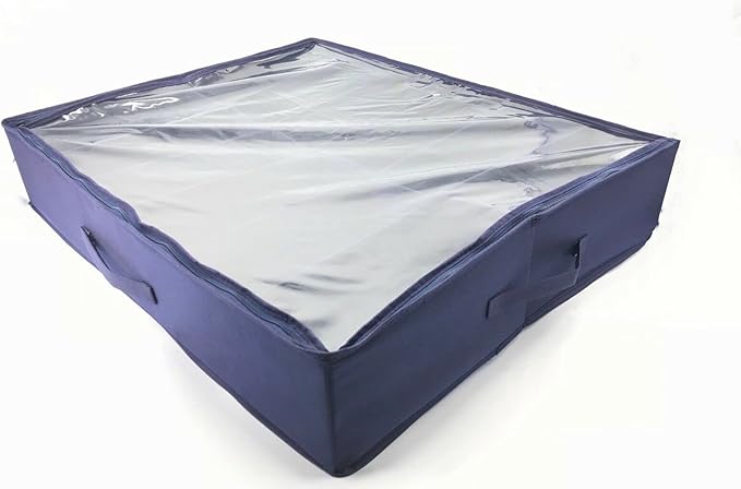 UNIWARE Space Saving Organizer (29.5"x23.6"x6" Navy Blue 12 Pair Shoe Organizer)