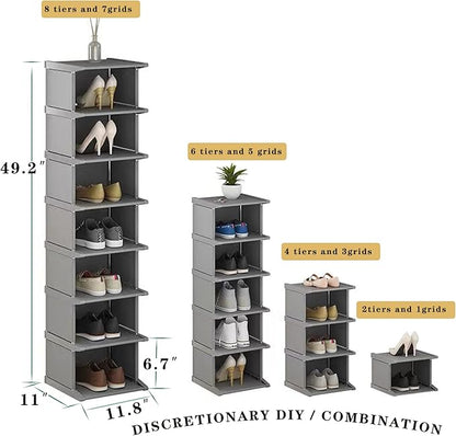 AFOORD Narrow Shoe Rack 18 Tiers, Tall Skinny Shoe Organizer, Small Space and Vertical Shoe Rack, Suitable for Entryway,Hallway,Closet, Corner, Bedroom and Garage Shoe Shelf