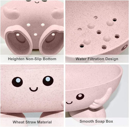 Soap Holder, Cute Soap Dish, Creative Lovely Bar Soap Tray Counter for Shower Bathroom Kitchen Countertop - Pink