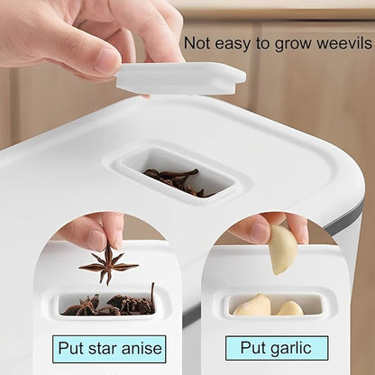 Sooyee 23 Lbs Rice Dispenser with Measuring Cup and One Drawer Food Storage Containers for Rice, Corn,Soybean & Oatmeal,Airtight, Moisture Proof