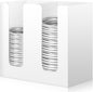 White Mason Jar Lid Organizer (Wide Mouth & Regular Mouth) 2 Compartment Cup Dispenser Organizer Ball Jar Wooden Storage Accessories for Kitchen Coffee Tumbler Lids, Fit Mason/Canning/Bamboo Lids