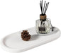 Koville Natural Marble Tray for Bathroom Decor Countertop, Vanity Tray Italy Oval Stone Trays for Candles Perfume, Storage Trays for Cosmetics, Jewelry, Decorative Tray for Dresser Organizer(White)