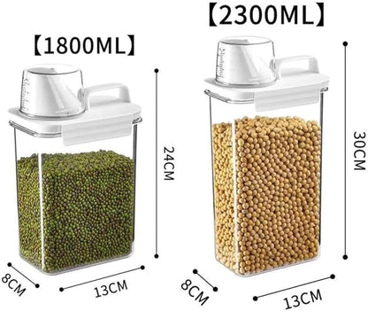 Rice Airtight Dry Food Storage Containers with Pourable Spout,Kitchen Food Cereal Storage Containers with Graduated Cap (1800ML)