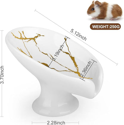 Soap Dish for Shower Ceramic Soap Holder Self Draining Leaf Shape Bar Soap Tray, Marble Pattern White Drain Soap Dish Holder for Bathroom,Easy Cleaning Keep Soap Dry