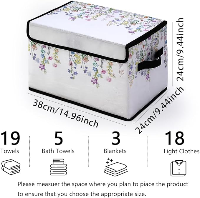 Stackable Clothes Storage Bins with Lids,Closet Organizers Fabric Cat Printing Box for Home and Office,Blanket Clothes Organizers,Under Bed Storage Containers 3 Pack.