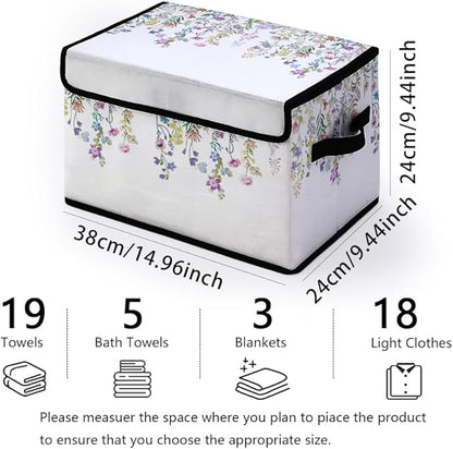 Stackable Clothes Storage Bins with Lids,Closet Organizers Fabric Cat Printing Box for Home and Office,Blanket Clothes Organizers,Under Bed Storage Containers 3 Pack.