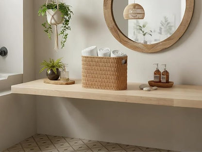 Paper Rope Basket for Toilet Paper Storage,Hand-Woven Wicker Basket for Bathroom,Living Room,Cute Woven Basket Both Organizer&Decor,Neutral