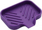 MicoYang Silicone Bathroom Soap Dishes with Drain Spout-Bathroom and Kitchen Sink Organizer,Sponge Holder,Dish Soap Tray,Perfect for Dispenser,Scrubber,Bottle,Cup on Sink or Counter-Purple 4.9"×3.2"