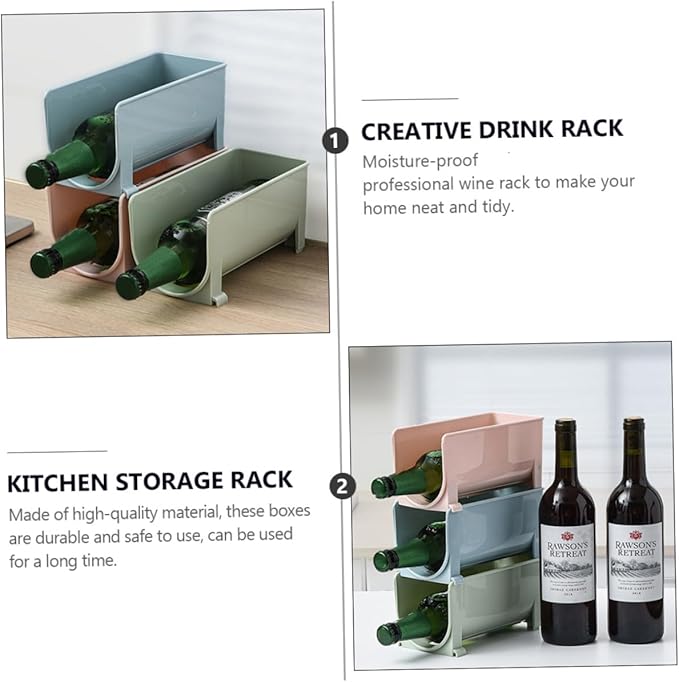 Mikinona 2pcs Kitchen Storage Rack Material Beer Can Stands Fridge Drink Organizer