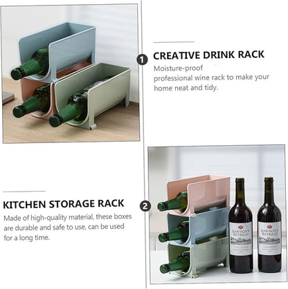 Mikinona 2pcs Kitchen Storage Rack Material Beer Can Stands Fridge Drink Organizer