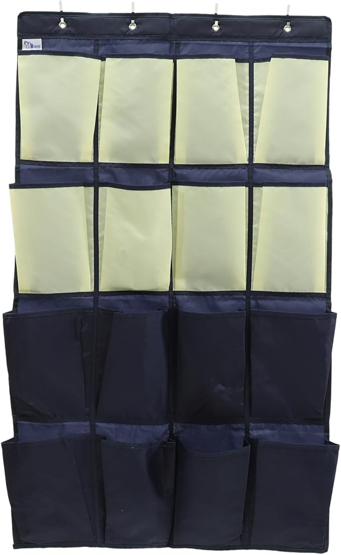 Hanging Shoe Organizer Bag Over the Door Oxford Shoe Pouch for Closet Storage Multi Wall Mounted Rack in Bedroom Bathroom Yellow