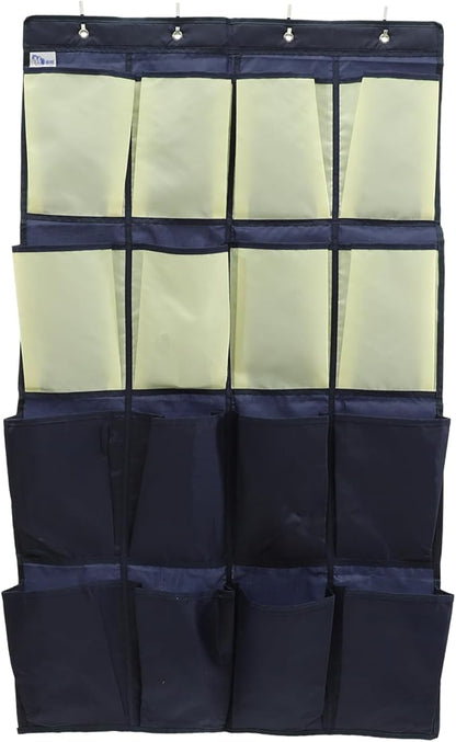 Hanging Shoe Organizer Bag Over the Door Oxford Shoe Pouch for Closet Storage Multi Wall Mounted Rack in Bedroom Bathroom Yellow
