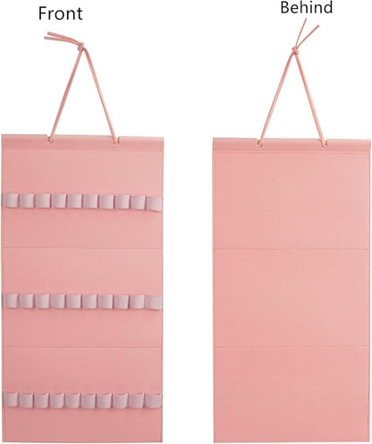 Hanging Headband Holder for Girls, Felt Headband Organizer Storage Holder - Pink