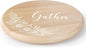 CounterArt Decorative Round Natural Wood Lazy Susan Turntable 14" Diameter Condiment Caddy, Cheese Server, Cake Plate, Spice Organization (Floral Gather)