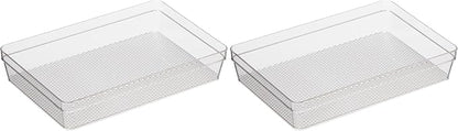 Oggi Clear Drawer Organizer | 6" X 9" | Pack of 2 | For Kitchen & Office | Utensil Storage