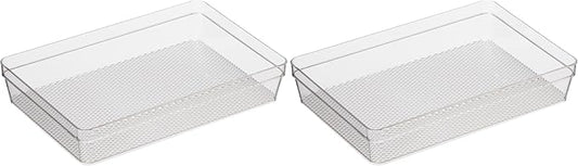 Oggi Clear Drawer Organizer | 6" X 9" | Pack of 2 | For Kitchen & Office | Utensil Storage