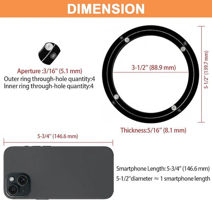 TamBee 6 Inch Lazy Susan Bearing Base - Aluminum Heavy Duty Lazy Susan Turntable Mechanism Kit for Smooth Rotation, Universal Hardware for DIY Furniture, Cabinets and Craft (Base Only, Black)