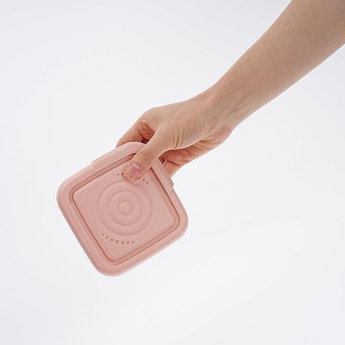 Soap Dish, Square Soap Travel Case with Drainage Layer, Leak-Proof Soap Container for Gym, Bathroom, Traveling, Camping, Soap Bar Shampoo Holder for Shower (Pink)