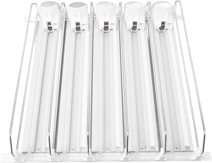 5pcs Soda Can Organizer for Fridge, Automatic Can Holder Dispenser, ABS Fridge Can Holder, Self Pushing Drink Organizer, Beverage Containers for Refrigerator Kitchen(White)