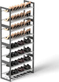 Shoe Rack for Closet & Entryway, Stackable Shoe Organizer, Screw-Fastened Metal Frame for Less Wobble, Heel-Friendly Non-Woven Shelves, 11.8" Deep Space-Saving Shoe Storage (Black, 8Tier)