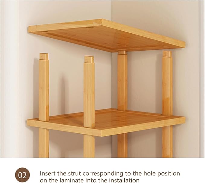 Vertical Shoe Rack, Wood Narrow Shoe Rack, Small Shoe Organizer, Space Saving Corner Shoe Shelf, Tall Shoe Tower, Free Standing Shoe Rack for Entryway, Closet, No-Tool Need 7 Tiers