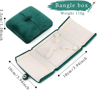 Velvet Jewelry Box, Bangle Box Jewelry Case for Birthday Engagement Wedding Anniversary (Bangle Boxes)