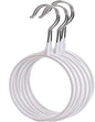 Belt/Scarf Hangers Organizer for Closet - 8 PCS Nonslip Large Scarves Holder Rack for Neckties, Winter Shawls Display, Pashminas (White)