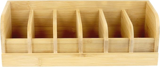 SINJEUN 2 PCS Bamboo Belt Organizer, 6 Compartments Belt Storage Organizer for Closet and Drawer, Belt Display Box for Men Women