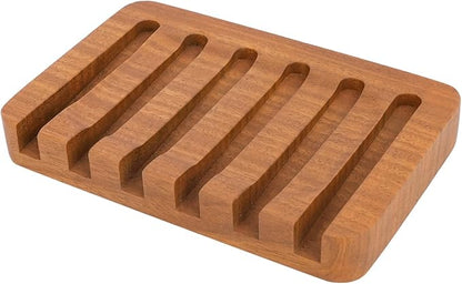 Teak Wood Soap Dish - Bar Soap Holder & Soap Saver for Shower, Bathroom, Sink, Kitchen & Countertop (2)