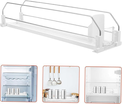 Push Drink Dispenser Organizer for Fridge Rolling Can Beverage Storage for Home Commercial Use Minimalist Design Ample Space for Soda Juices and Beer