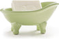 5.6" Ceramic Mini Bathtub Soap Dish Decortative Clawfoot Bathroom Soap Dish (Green Tea)