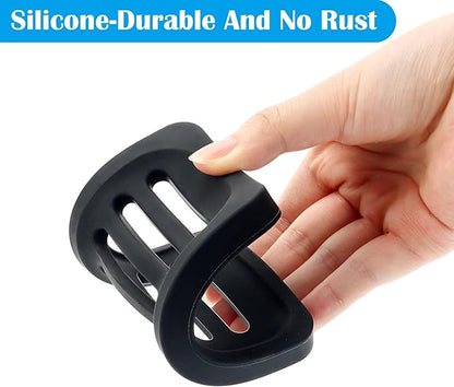Topsky 2Pcs Soap Dish Holder, Non-Slip Bathroom Accessories Silicone Soap Case Saver, Sink Deck Bathtub Shower Dish Soap Drainer, Silicone Holder for Soap, Sponges, Scrubber (Black-2pcs)