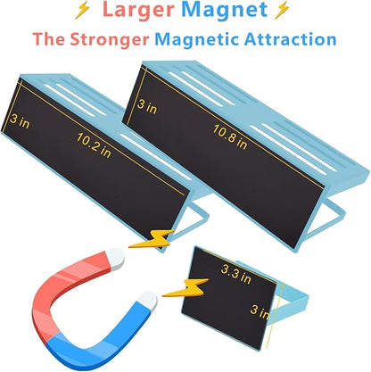 Magnetic Spice Rack For Refrigerator, Space Saving Magnetic Shelf For Fridge Blue 4 Pack With Magnetic Paper Towel Holder