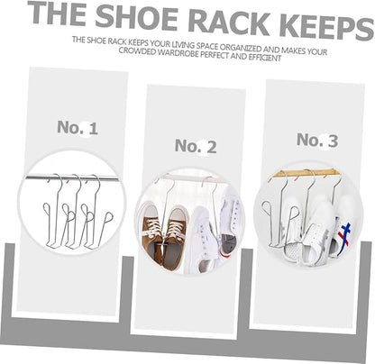 MAGICLULU Shoes Hanger Drying Rack with 5 Connectable U-shaped Hooks for Household Slippers Organizer Wall-mounted Hanging Shoe Drying Rack for Balcony and Closet Random Random Color