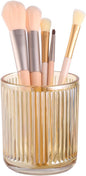 DASITON Makeup Brush Holder Organizer, Crystal Glass Makeup Brushes Storage Holder, Vintage Make Up Brush Cup for Vanity, Pen Pencil Holder for Desk, Toothbrush Holders for Bathroom (Coffee S)