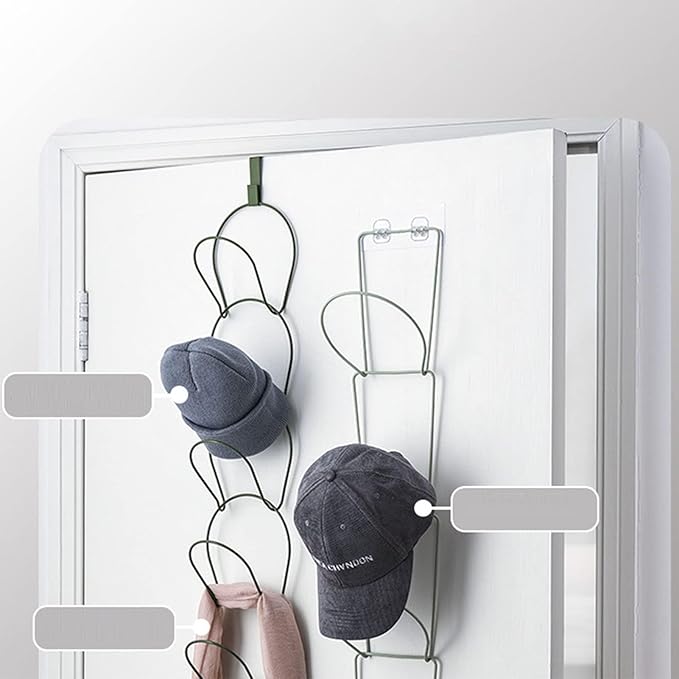 5Pcs Multi Layer Hat Rack, Black Iron Hat Holder Organizer Space Saving Wall Mount or Hanging Cap Display for Baseball Caps Scarves Handbags Belts Towels